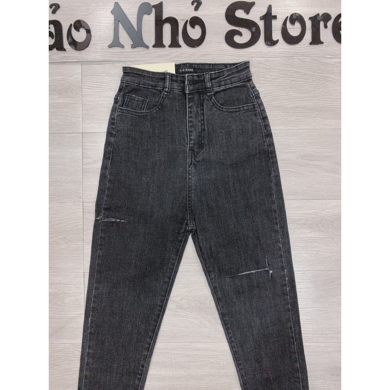 quần jean lưng cao rách ngang(hình thật shop Thảo Nhỏ Store chụp )