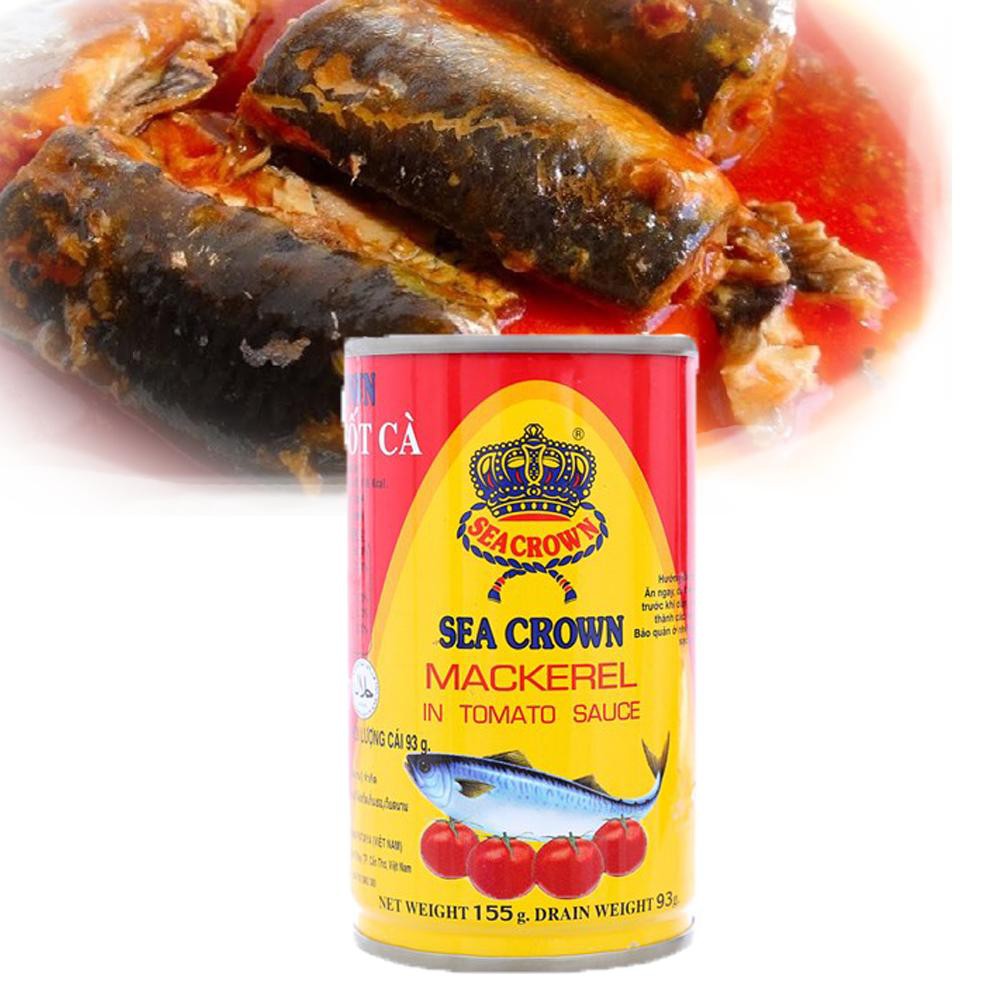 COMBO 10 LON CÁ TRÍCH SỐT CÀ SEACROWN 155g