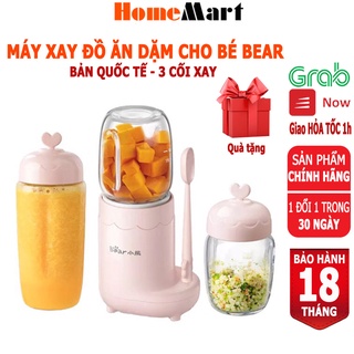Máy Xay Đồ Ăn Dặm cho bé Bear LLJ-C04J1, 3 cối thủy tinh (Hàng chính hãng 1 đổi 1 trong 30 ngày, bảo hành 18 tháng)