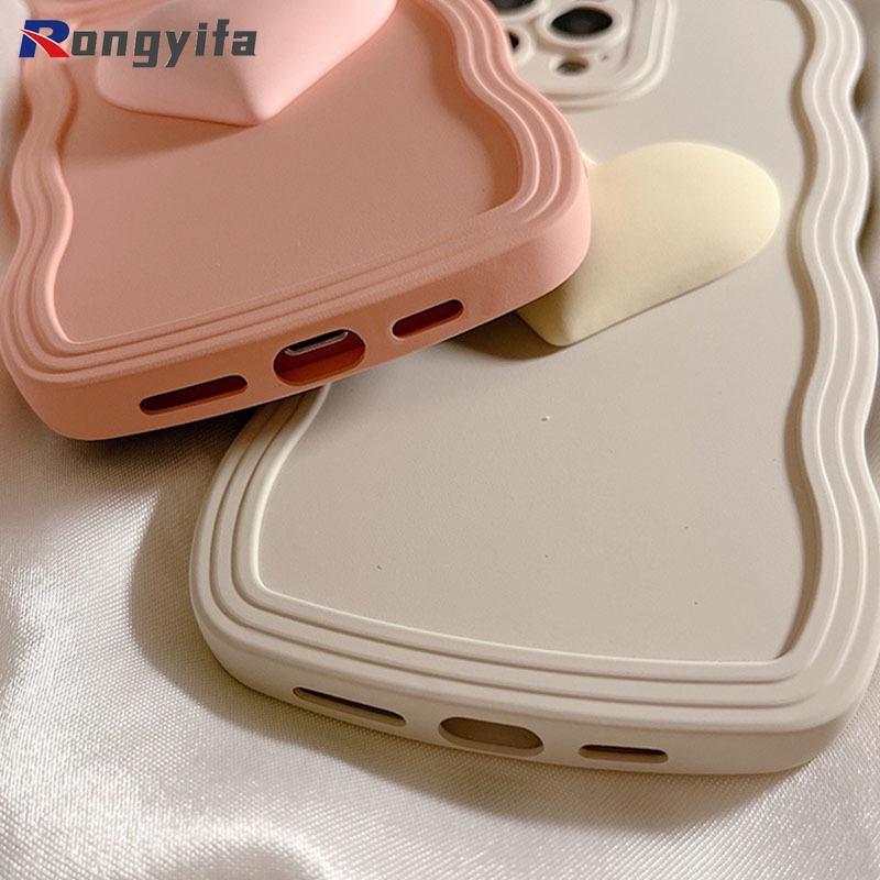 Ốp Điện Thoại Silicone Mềm Màu Kẹo Họa Tiết Trái Tim Cho iPhone 13 12 11 Pro XS Max
