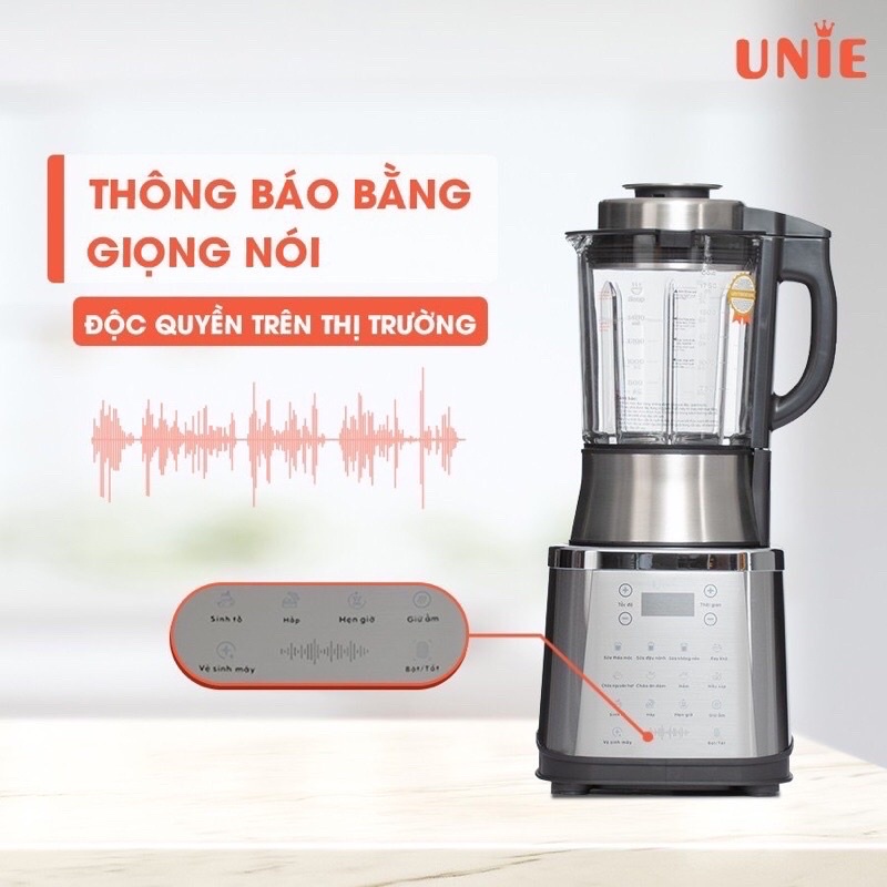 Máy nấu sữa hạt, Máy làm sữa hạt Unie V8S 1.75 lít  1800W Bảo hành 24 tháng giữ trọn chất dinh dưỡng từ hạt