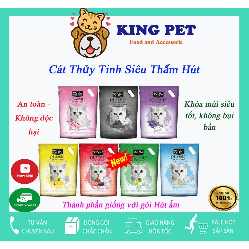 CÁT THỦY TINH KITCAT CLASSIC CRYSTAL TÚI 5L /2.7KG