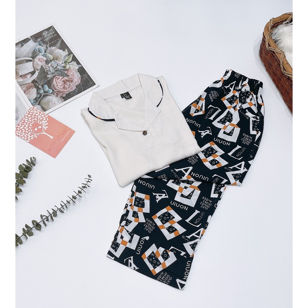 Bộ Pijama tay ngắn quần dài chất tole lanh VNXK