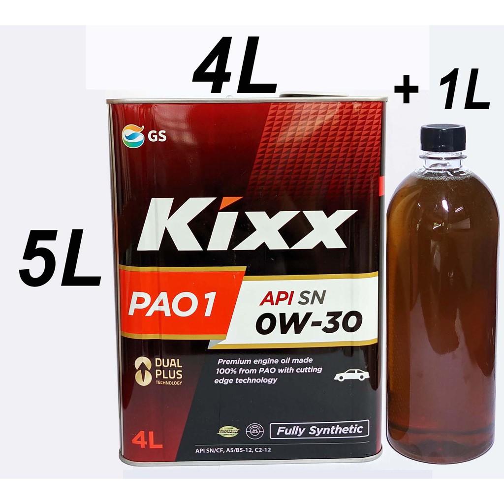 Nhớt Kixx PAO1 0W30 tổng hợp cao cấp cho xe hơi máy xăng, máy dầu và xe tay ga
