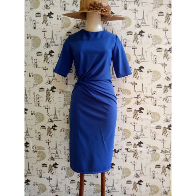 Đầm ôm Công Sở Tay Lỡ Xoắn Eo 1 Bên (M,L, XL)-Xanh | BigBuy360 - bigbuy360.vn