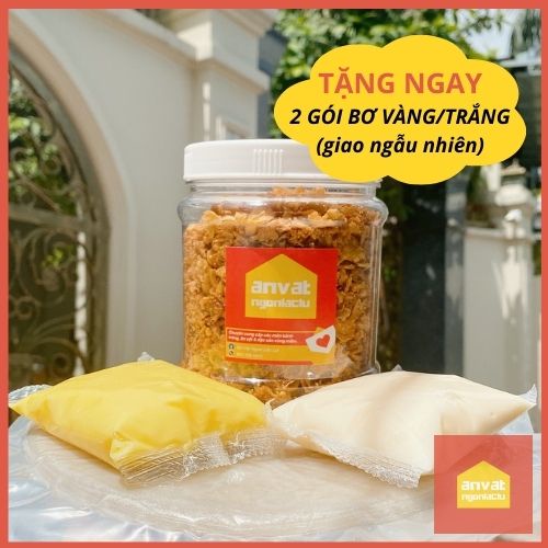 (COMBO LỚN + TẶNG GẤP ĐÔI BƠ) Combo 500g bánh tráng phơi sương + 300g muối tóp mỡ &quot;CHÂN ÁI&quot;