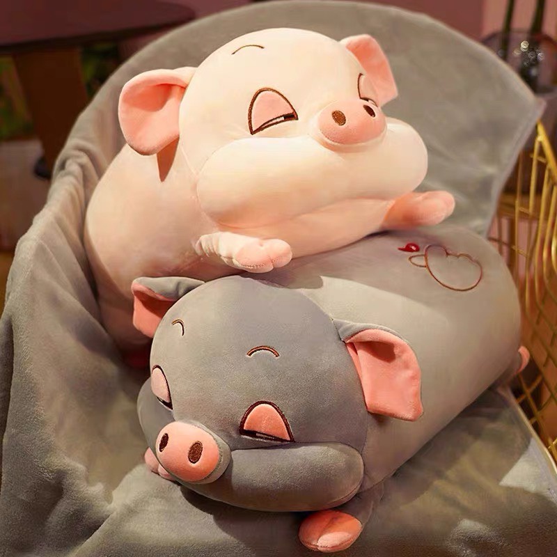 Gấu Bông Heo Phê Cần 2 Màu Hồng Và Xám Kích Thước 40cm - Panda Store
