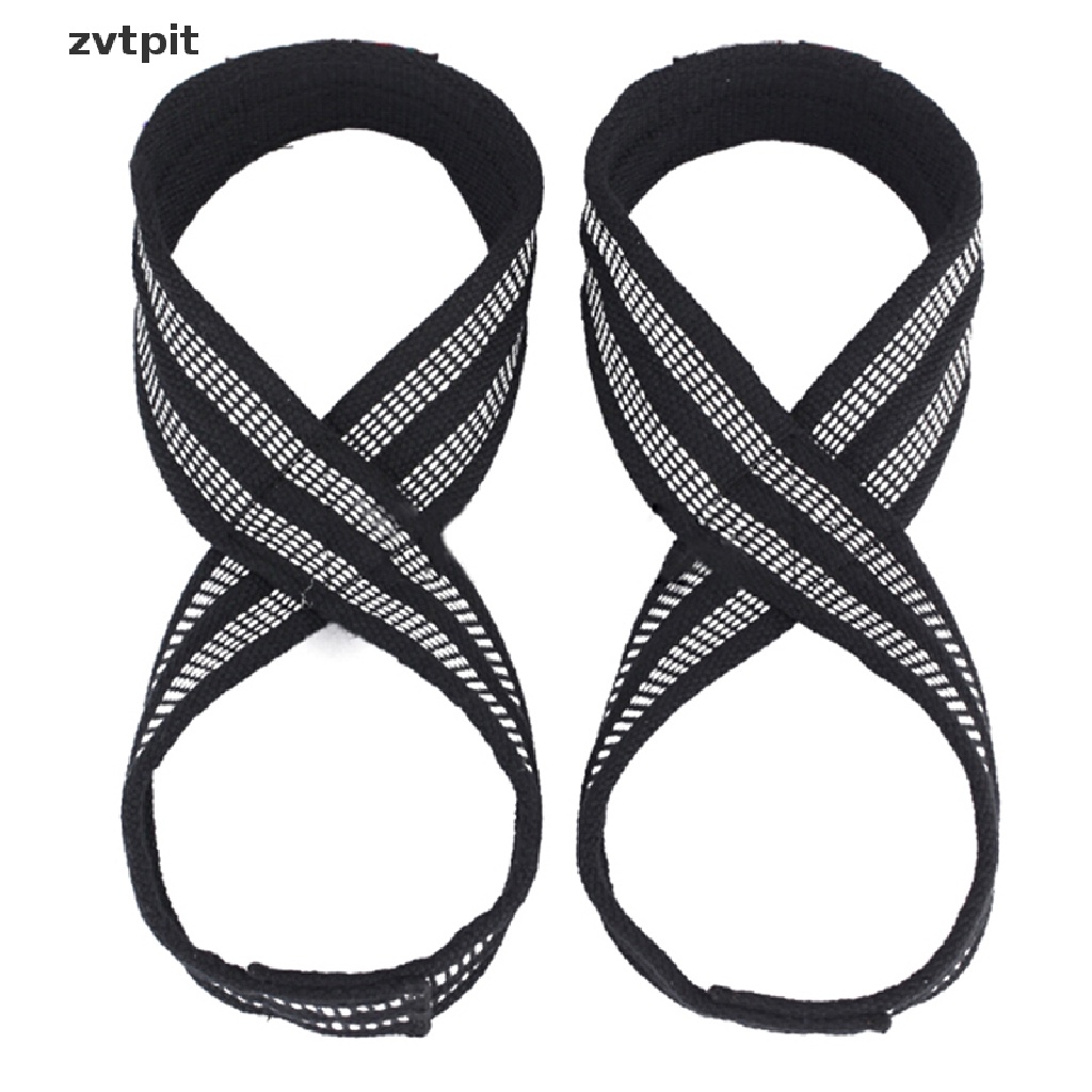 [ZVPT] 1Pair Figure 8 Straps for Deadlift Weight Lifting Shrugs Heavy Duty Grip Band DSF