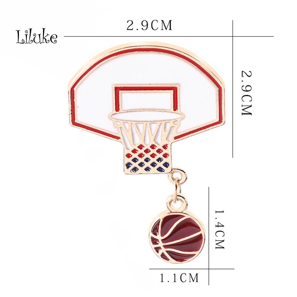 【LK】Basketball Ball Alloy Brooch Pin Scarf Clothes Badge Decor