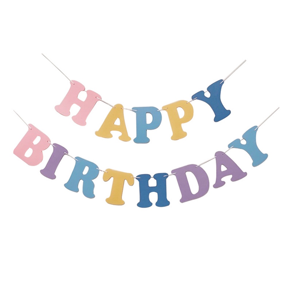 Dây cờ in chữ Happy Birthday phong cách Hàn Quốc trang trí tiệc sinh nhật