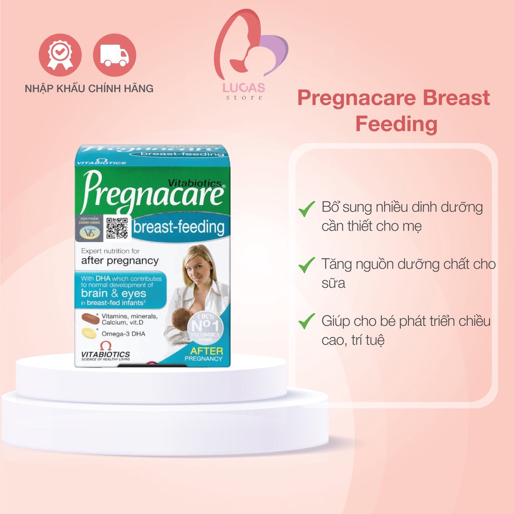 Vitamin Tổng Hợp Cho Phụ Nữ Sau Sinh Pregnacare Breast Feeding Hộp 84 Viên - TP063