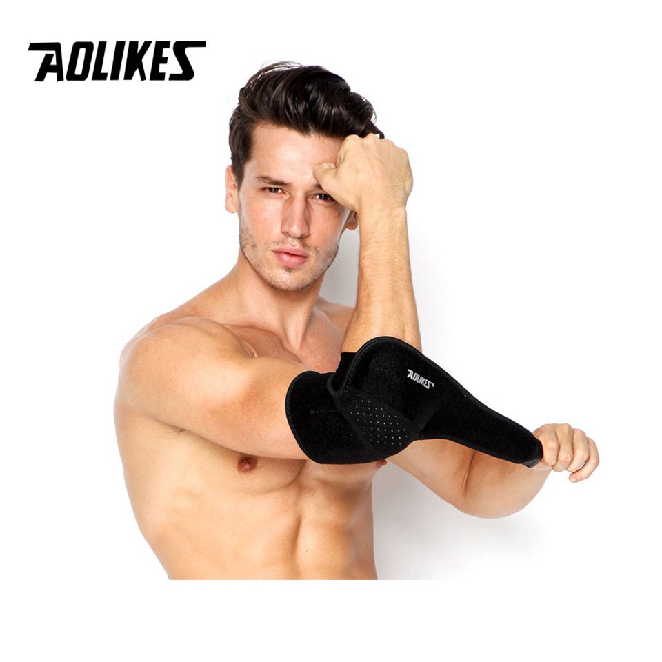 Đai bảo vệ khớp khuỷu tay AOLIKES A-7948 hỗ trợ khi chơi tennis, cầu lông breathable sport elbow Support