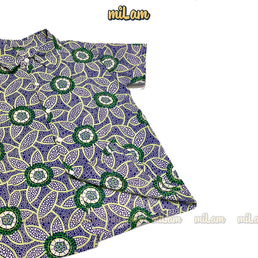 Áo sơ mi hoa lá đi biển cho bé trai MILAM style Hàn Quốc chất thoáng mát cho mùa hè