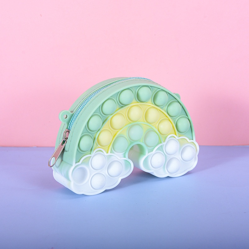 Pop It Túi Đeo Vai Đựng Điện Thoại Đeo Vai Hình Đám Mây Cầu Vồng Dễ Thương Cho Bé