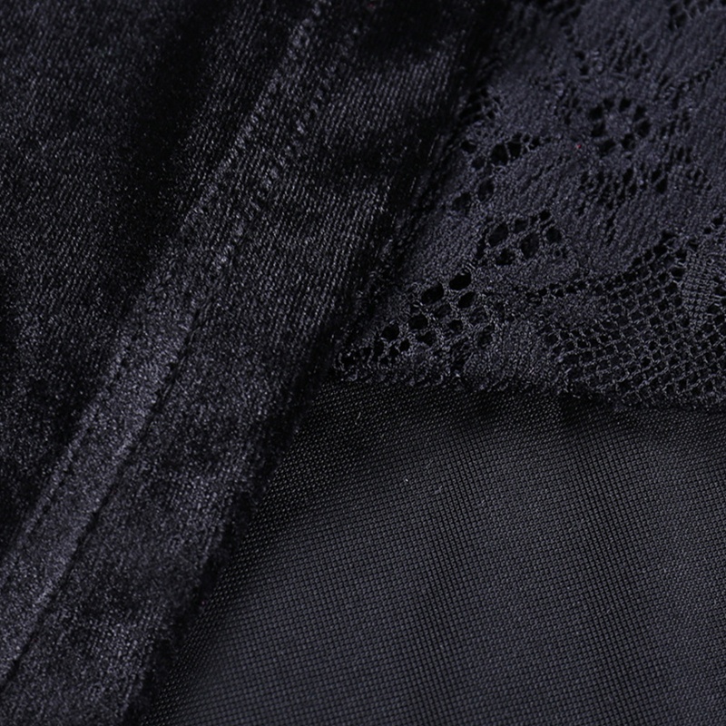 Brroa Đầm Nhung Midi Đuôi Cá Xếp Ly Phối Ren Dây Chéo Phong Cách Goth Cổ Điển Goth Cho Nữ
