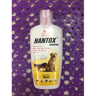 Hantox Shampoo Vàng 200ml - Sữa Tắm Trị  Ve Rận Chó Mèo‎