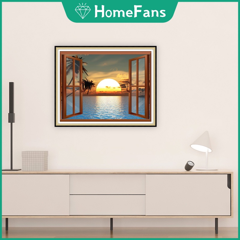 Bộ Tranh Đính Đá 5D Tự Làm 30x40cm / 40x50cm Hình Phong Cảnh Cho Gia Đình Và Bạn Bè