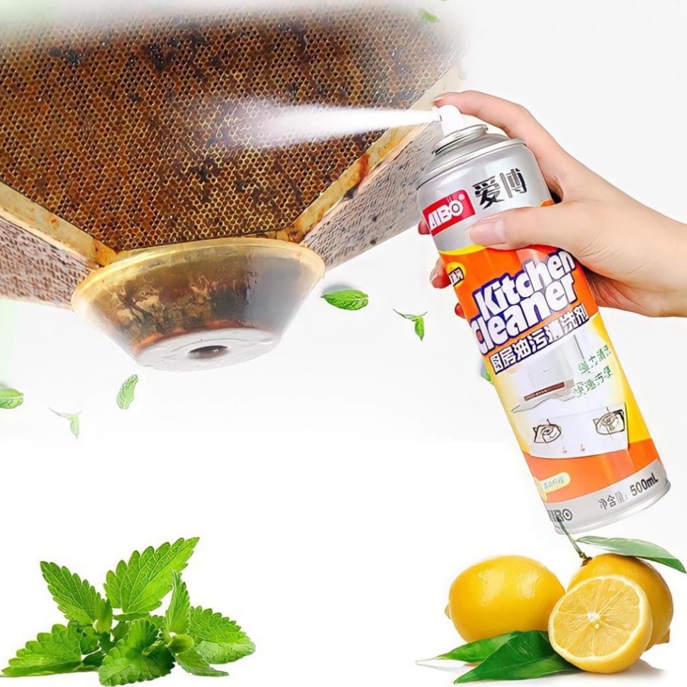 Bình Xịt Vệ Sinh Bếp, Chai Xịt Bọt Tuyết Tẩy Dầu Mỡ, Vệ Sinh Máy Hút Mùi  Đa Năng 500ml Cực Mạnh Làm Sạch Sẽ Vết Bẩn