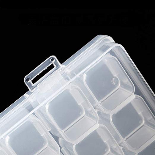 Hộp nhựa trong 28 ngăn đựng trang sức tiện dụng