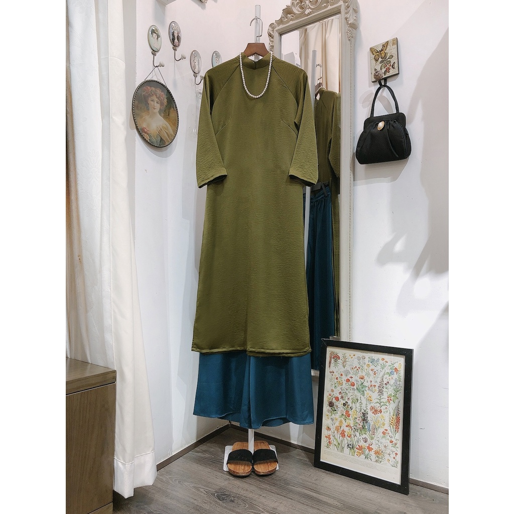 Set Áo dài Rosemary tây thi xanh mạ