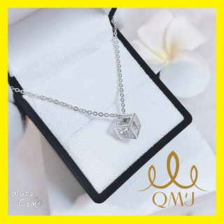 💖FREESHIP50K - Dây chuyền vuông đá lập phương đá, bạc 925