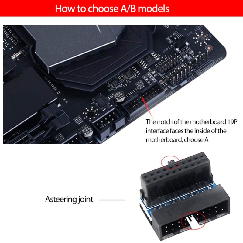 Giá Đỡ Bo Mạch Chủ Máy Tính Usb3.0 19pin / 20pin Xoay 90 Độ