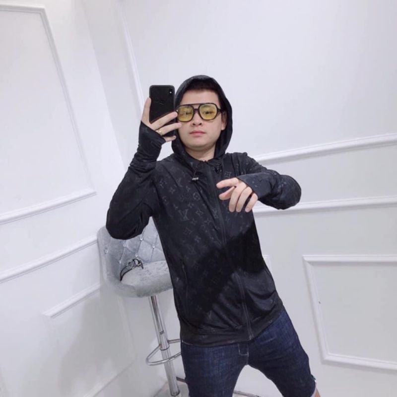 Áo Chống Nắng Vân Chìm màu Đen Đủ size