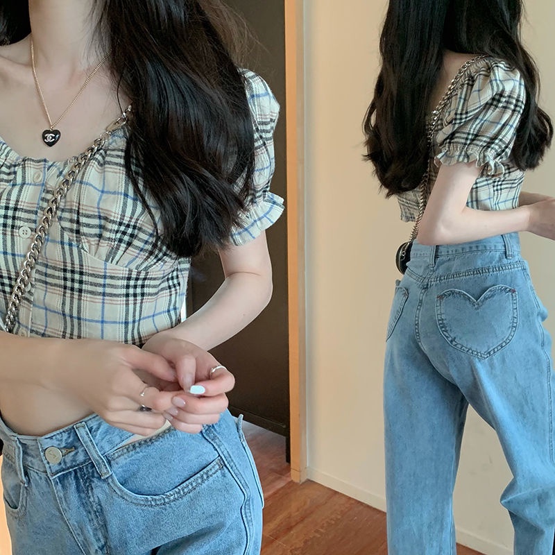 Áo Croptop Tay Phồng Ngắn Thời Trang Mùa Hè Xinh Xắn Cho Nữ
