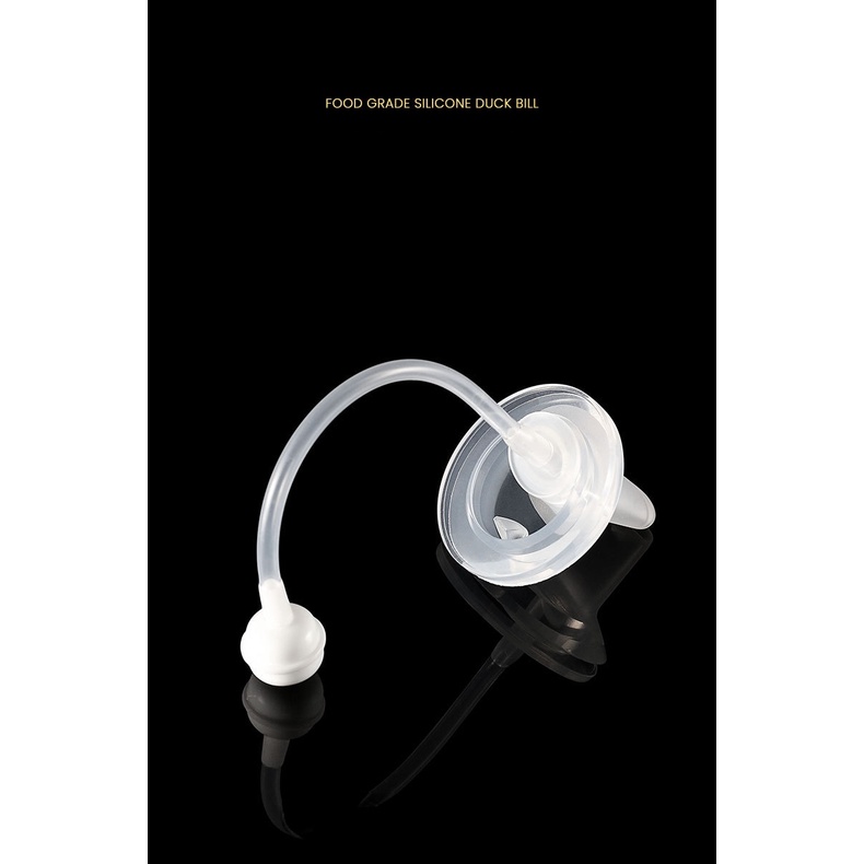 Bình Sữa Miệng Rộng 5Cm Có Ống Hút Miệng Rộng Họa Tiết Vịt/Vịt Thông Dụng Cho Bé