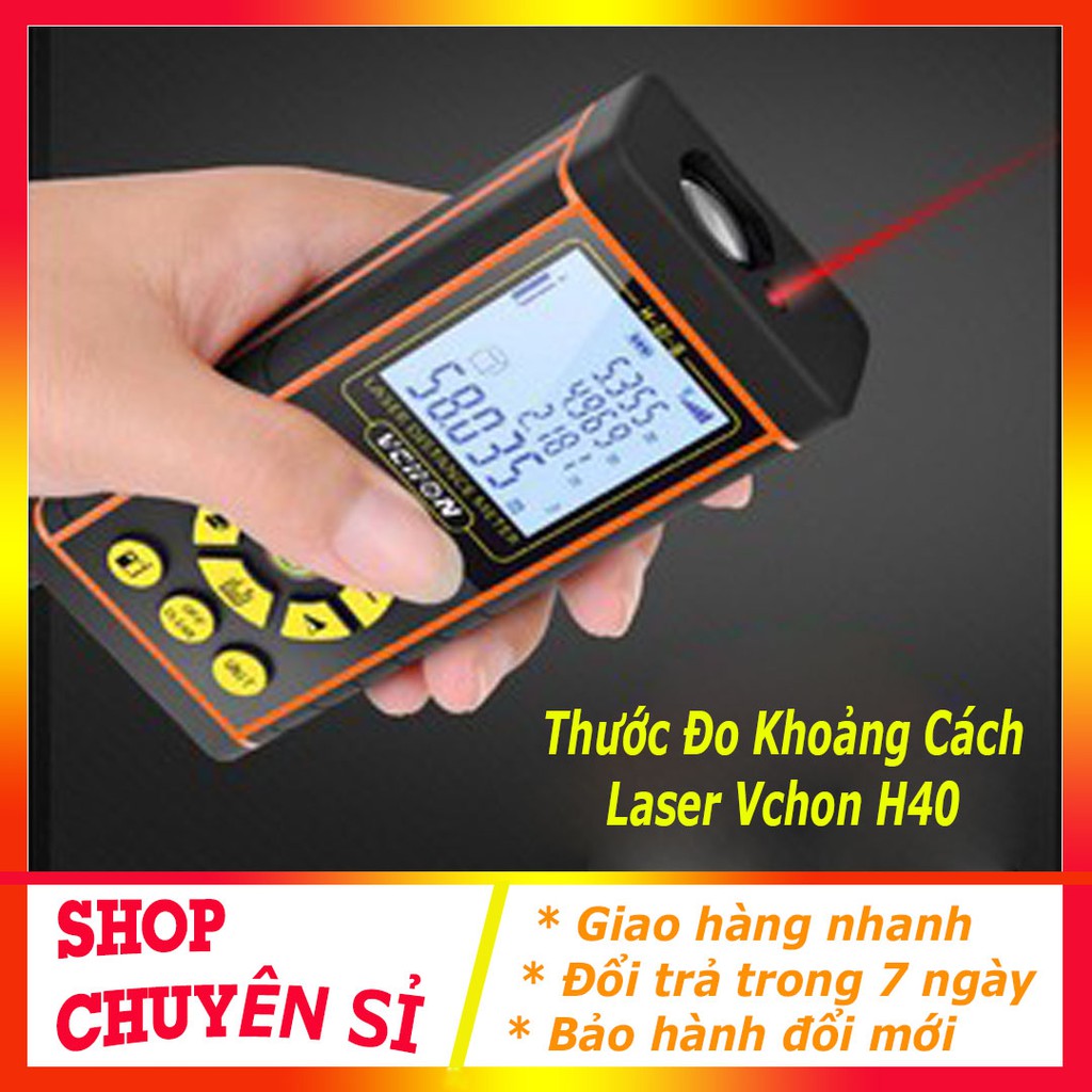 Thước điện tử - Máy đo khoảng cách bằng tia Laser VCHON H40 - Hàng chính hãng