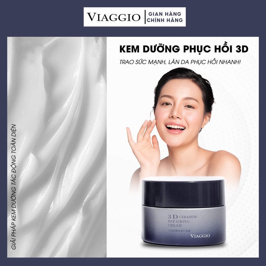 Combo Sữa Rửa Mặt Và Kem Phục Hồi Ceramide VIAGGIO 100gr