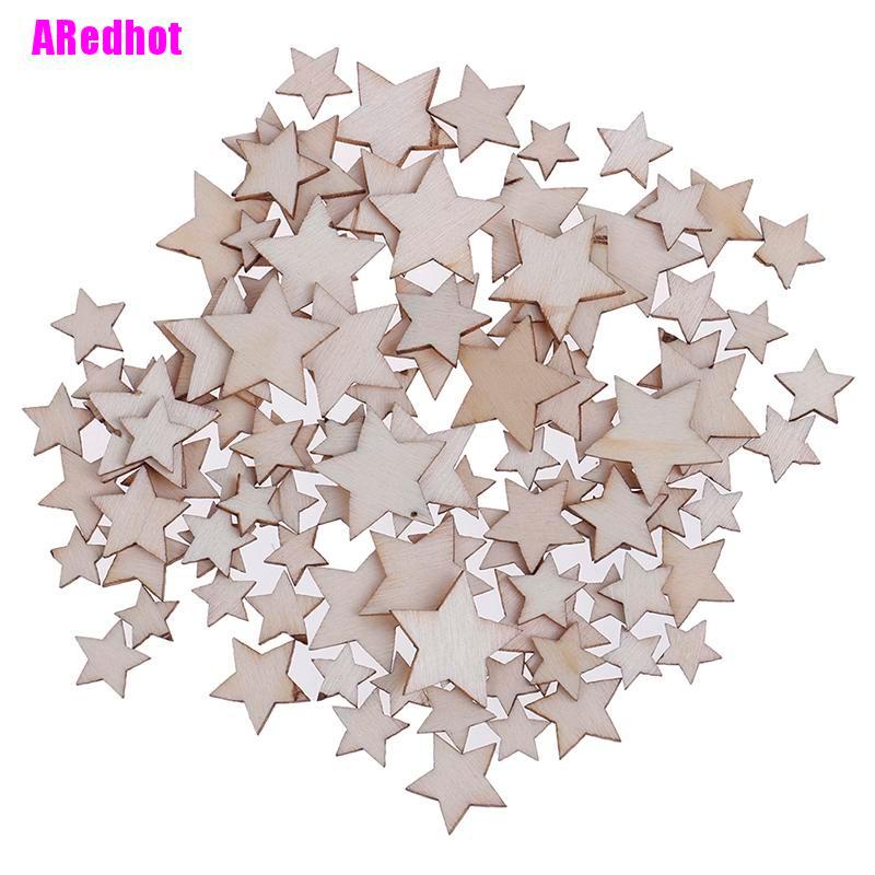 Bộ 100 Ngôi Sao Gỗ Trang Trí Thủ Công