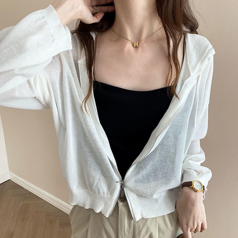 [LININ] Áo Khoác Cardigan Dáng Rộng Mỏng Chống Nắng Chống Tia Cực Tím Có Dây Kéo Đôi Kích Thước Lớn Phong Cách Mới Mùa Hè Cho Nữ