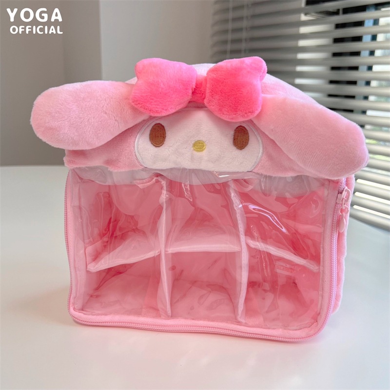 M &amp; B Hộp Đựng Đồ Hình Vuông Họa Tiết kuromi Cinnamon Pom Pom Purin melody Nhồi Bông Đáng Yêu Trong Suốt