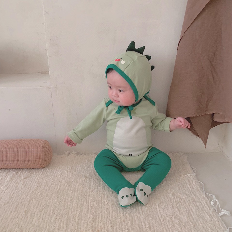 Bộ Áo Liền Quần In Hoạt Hình Dễ Thương Cho Bé