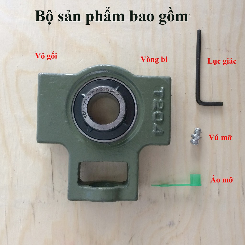 Gối đỡ đường kính trục 30mm, dạng treo có thể điều chỉnh khoảng cách trục, UCT206