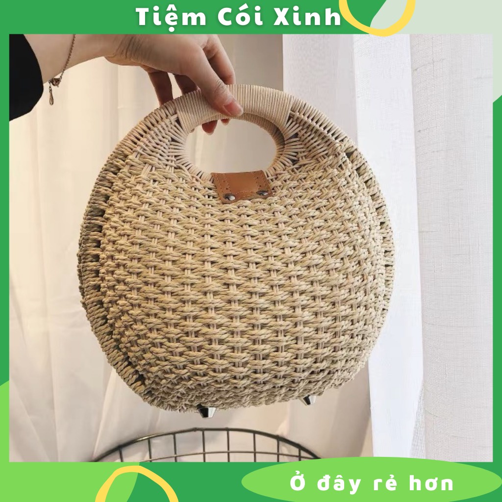 Túi Cói Trứng Đi Biển Size 28cm Sang Xịn TIỆM CÓI XINH