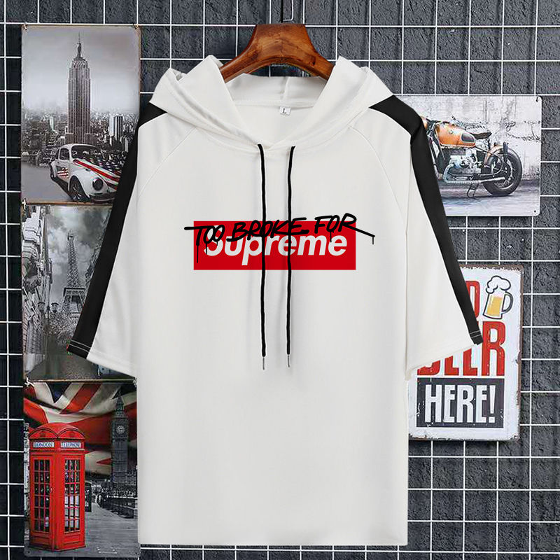 Áo Hoodie Tay Ngắn In Chữ Supreme Thời Trang Mùa Hè 2020 Cho Nam Và Nữ