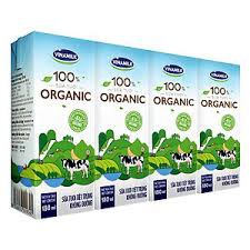 Sữa tươi nguyên chất tiệt trùng - Vinamilk 100 phần trăm Organic 180ml (Lốc 4)