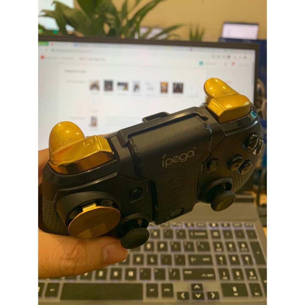 Gamepad IPEGA 9118 Golden Warrior - Tay Cầm Mạ Vàng 24K Đèn Led Hiện Đại Chơi game liên tục 8 tiếng cho PC/IOS/ANDROID