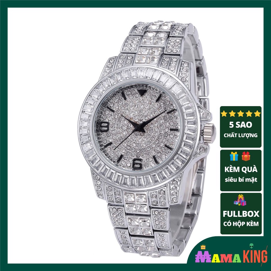 ĐỒNG HỒ NAM MISSFOX ĐÍNH ĐÁ KHÔNG GỈ 40.5MM CÓ CHỐNG NƯỚC BY MAMA KING