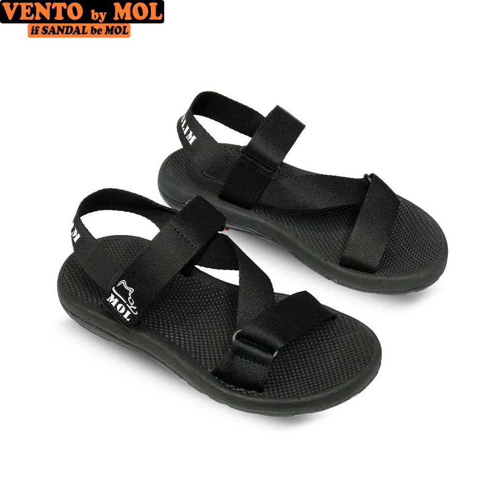 Sandal unisex nam nữ quai chéo vải dù đế mõng Slim có quai hậu cố định hiệu MOL mang đi học du lịch MS1166B