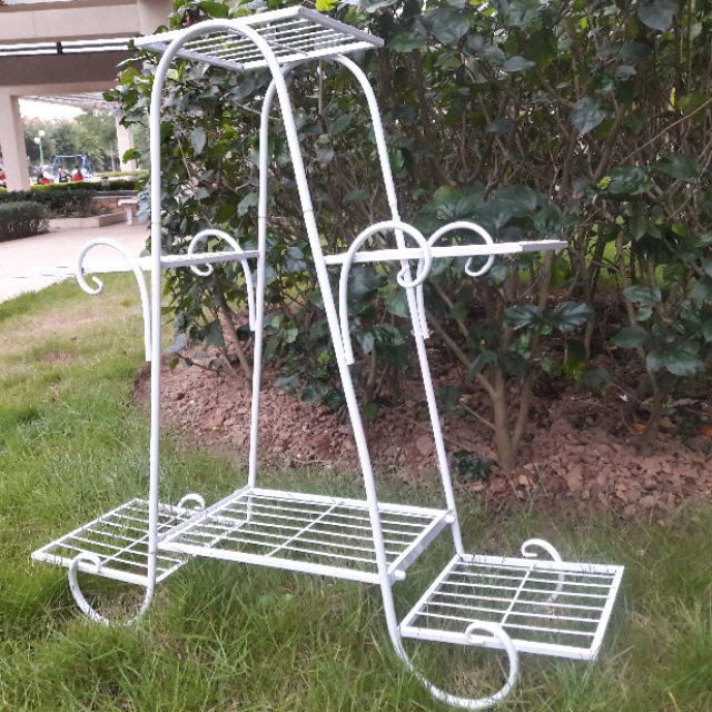 Sỉ 1 kệ sắt để chậu cây chữ A và 4 kệ 5 tầng đế tròn nghệ thuật