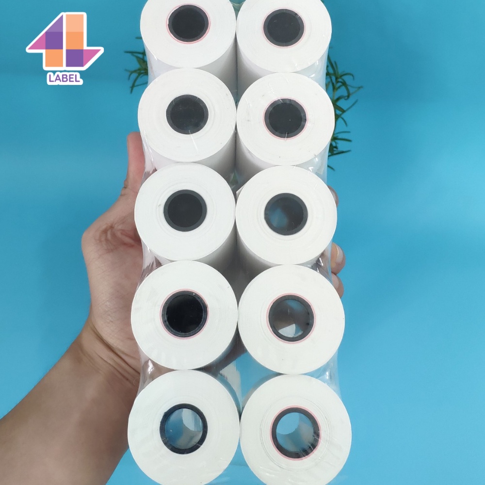 Giấy In Nhiệt 4B Label K80mm x 45mm In Rõ Nét Có Màng Bọc Vàng Chóng Nước Và Ánh Sáng Đảm Bảo Chất Lượng Giấy