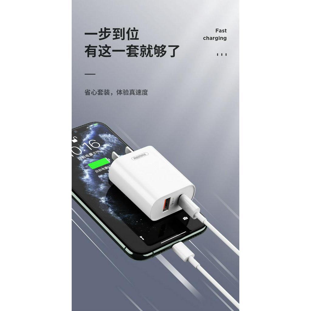 Đầu cắm sạc nhanh hai cổng 18W QC 3.0 PD3.0 kèm dây cáp kết nối