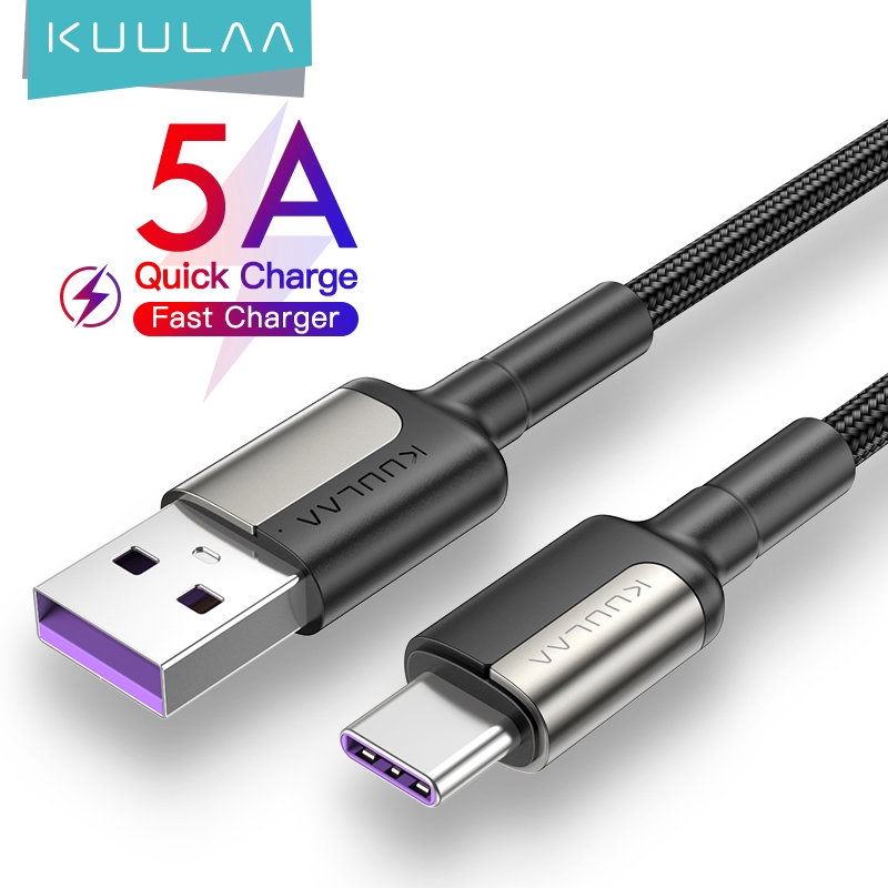 Cáp Sạc Nhanh KUULAA Đầu Usb Type C 5A Cho Huawei Mate 20 Pro P20 Lite