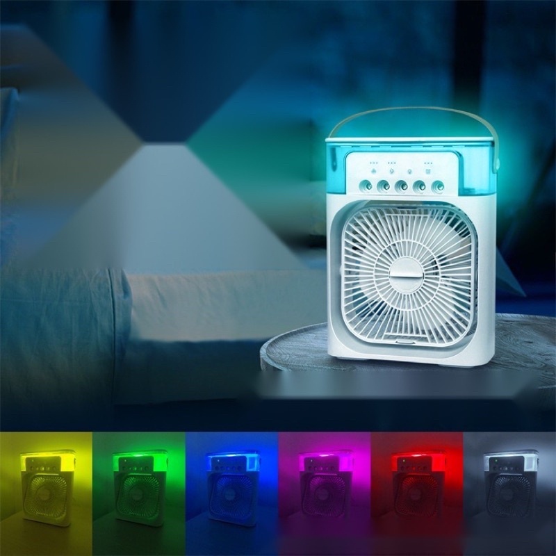 Quạt Điều Hòa Hơi Nước mini để bàn làm việc 7 chế độ đèn led