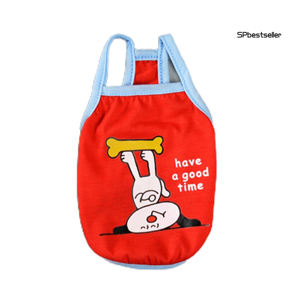 Áo Hai Dây Cotton In Họa Tiết Hoạt Hình Thời Trang Mùa Hè Cho Thú Cưng