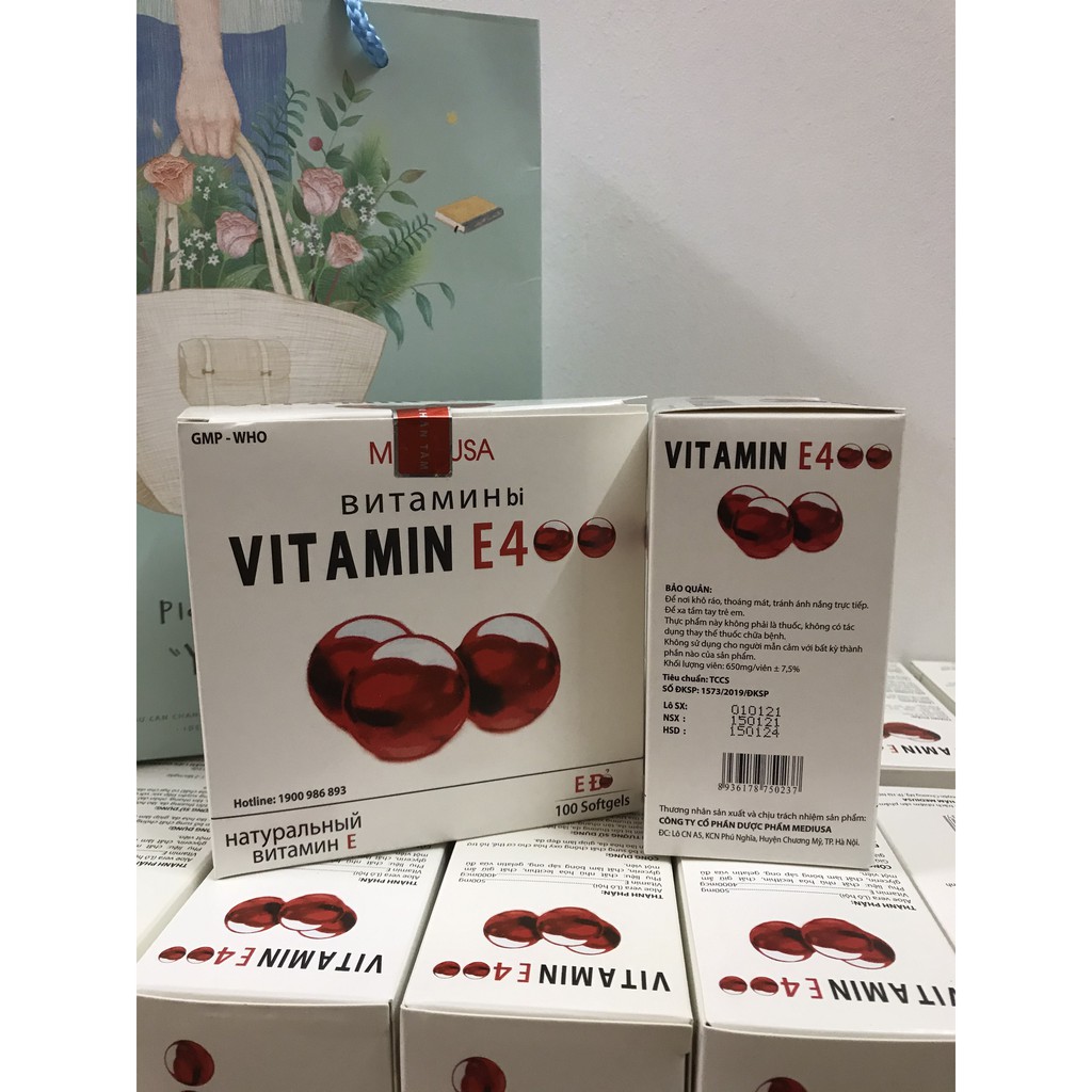 VITAMIN E 400 Đỏ kèm lô hội giúp sáng và đẹp da (Hộp 10 vỉ * 10 viên) | BigBuy360 - bigbuy360.vn