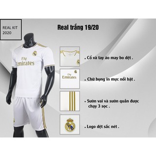 (IN TÊN SỐ) ÁO BÓNG ĐÁ REAL trắng